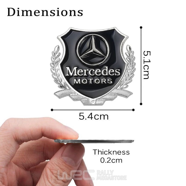 EMBLEME BOUCLIER LOGO MERCEDES SILVER